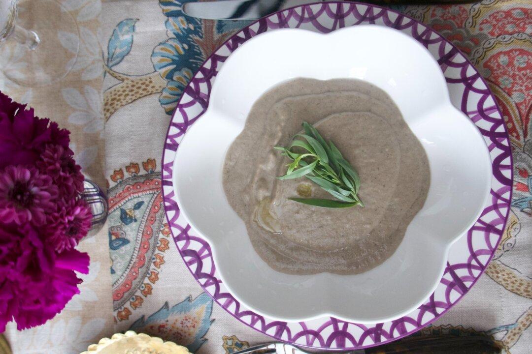 Mushroom and Tarragon Soup With Truffle Oil