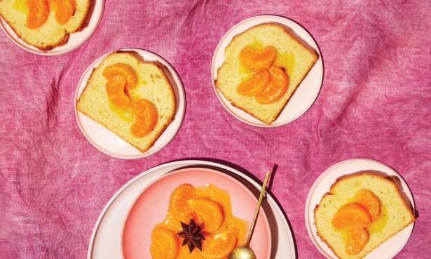 Polenta Pound Cake With Spiced Mandarins