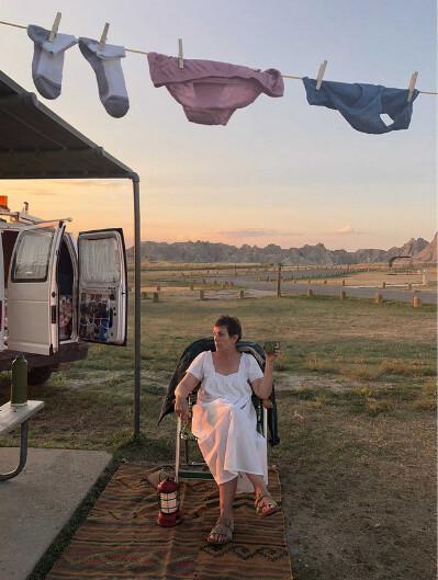 Fern (Frances McDormand) trying to make van life cozy, in “Nomadland.” (Searchlight Pictures/Walt Disney Studios Motion Pictures)