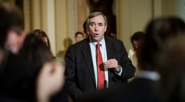 Sen. Jeff Merkley (D-Ore.) speaks to the media in Washington, on April 30, 2019. (Pete Marovich/Getty Images)