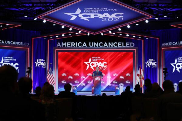 Florida Gov. Ron DeSantis speaks at the opening of the Conservative Political Action Conference at the Hyatt Regency in Orlando, Fla., on Feb. 26, 2021. (Joe Raedle/Getty Images)