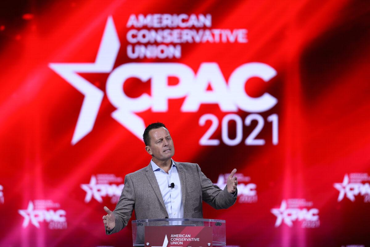 Richard Grenell, former Acting Director of U.S. National Intelligence, speaks during the Conservative Political Action Conference, in Orlando, Fla., on Feb. 27, 2021. (Joe Raedle/Getty Images)