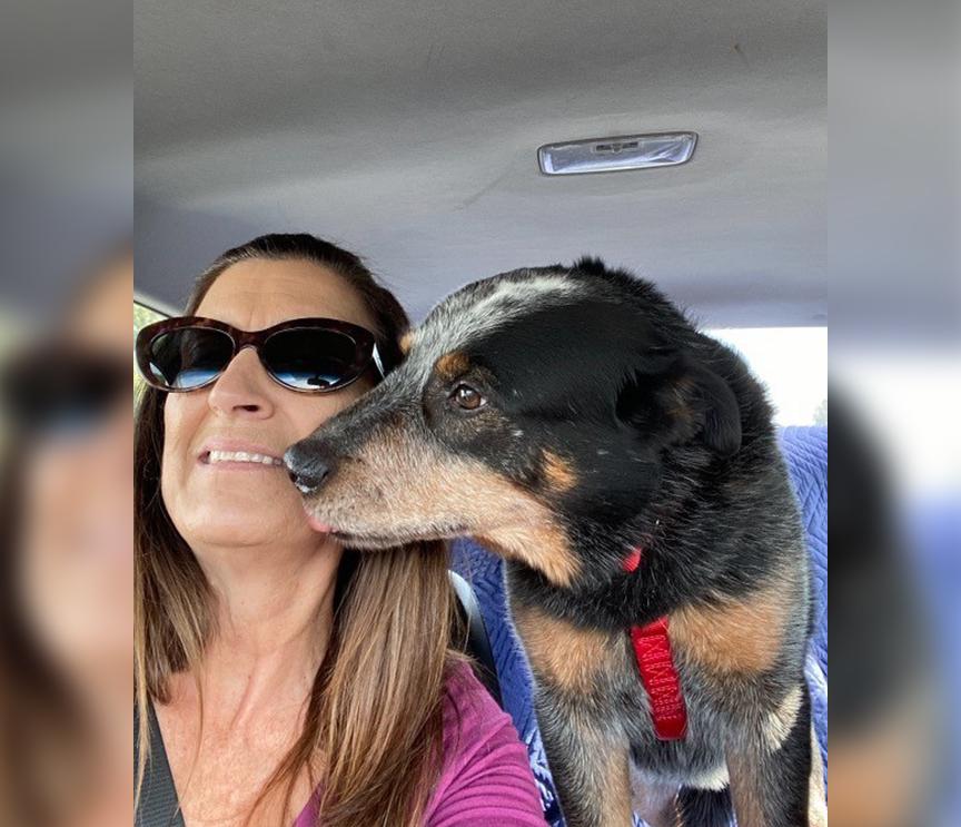 Lisa Lomeli with Baby Dog, now renamed "Brodie" by her mother (Courtesy of Lisa Lomeli via <a href="https://www.facebook.com/PlacerAnimals/">Placer County Animal Services</a>)
