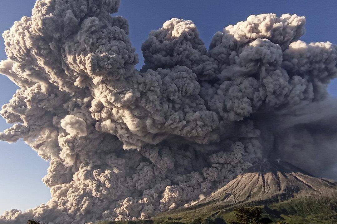 Indonesia’s Mount Sinabung Volcano Spews Ash Into Sky