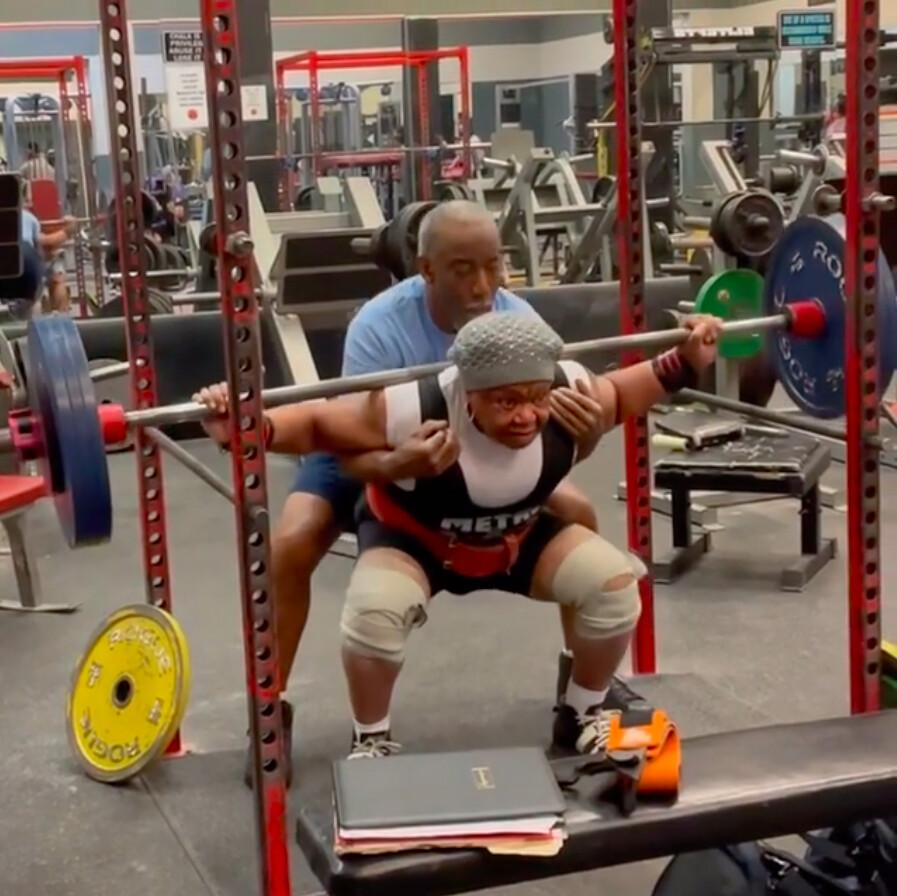 Nora Langdon, 78, with coach Art Little. (Courtesy of <a href="https://www.instagram.com/jazzienora/">Nora Langdon</a>)