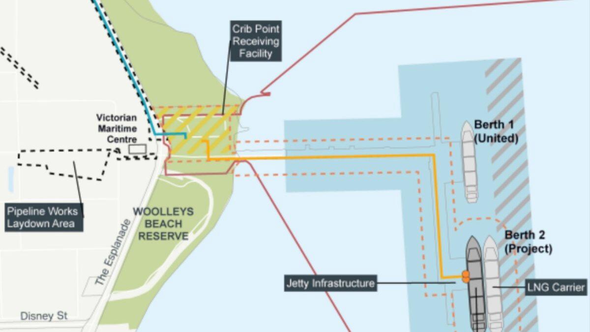 Detail of proposed gas import jetty works at Crib Point. (Victoria Minister for Planning, March 2021)