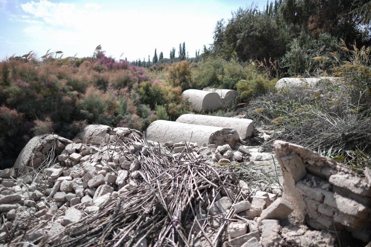 A traditional Uyghur cemetery was destroyed in Shayar in the Chinese region of Xinjiang on Sept. 12, 2019. (Hector Retamal/AFP via Getty Images)