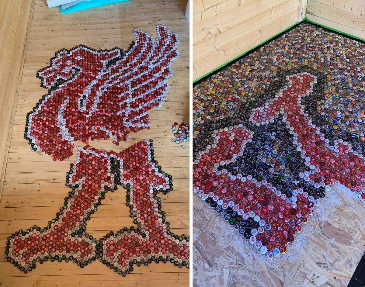Preparation for the Liver bird crest (Caters News)