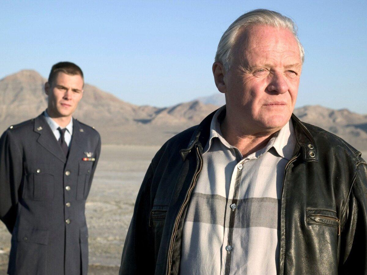 Patrick Flueger (L) and Anthony Hopkins in “The World’s Fastest Indian.” (Magnolia Pictures)