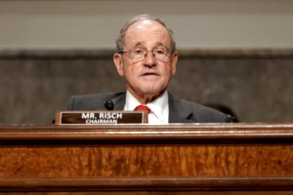 Then Senate Foreign Relations Committee Chairman Jim Risch (R-Idaho) speaks as he introduces nominee for United Nations Ambassador Linda Thomas-Greenfield during her nomination to be the United States Ambassador to the United Nations, on Capitol Hill in Washington, D.C., on Jan. 27, 2021. (Greg Nash/AFP via Getty Images)