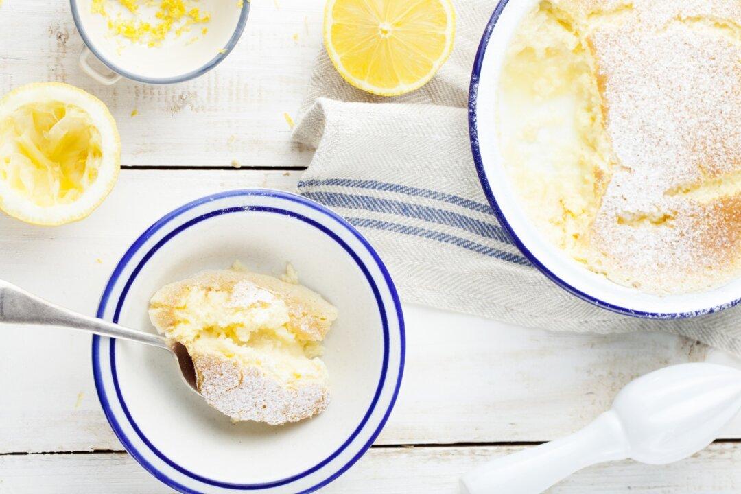 Meyer Lemon Strawberry Pudding Cake Celebrates Spring