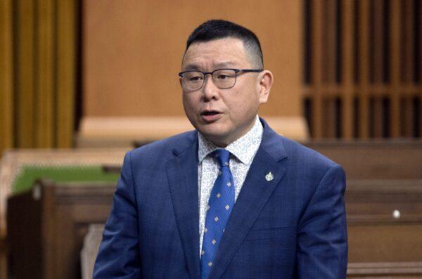 Conservative MP Kenny Chiu rises during question period in the House of Commons on April 13, 2021.  (The Canadian Press/Adrian Wyld)
