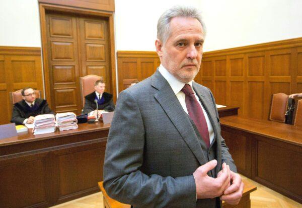 Ukrainian oligarch Dmytro Firtash is pictured prior to a public hearing at the higher regional court in Vienna on Feb. 21, 2017. (Georges Schneider/various sources /Austria OUT/Photonews.at/AFP via Getty Images)