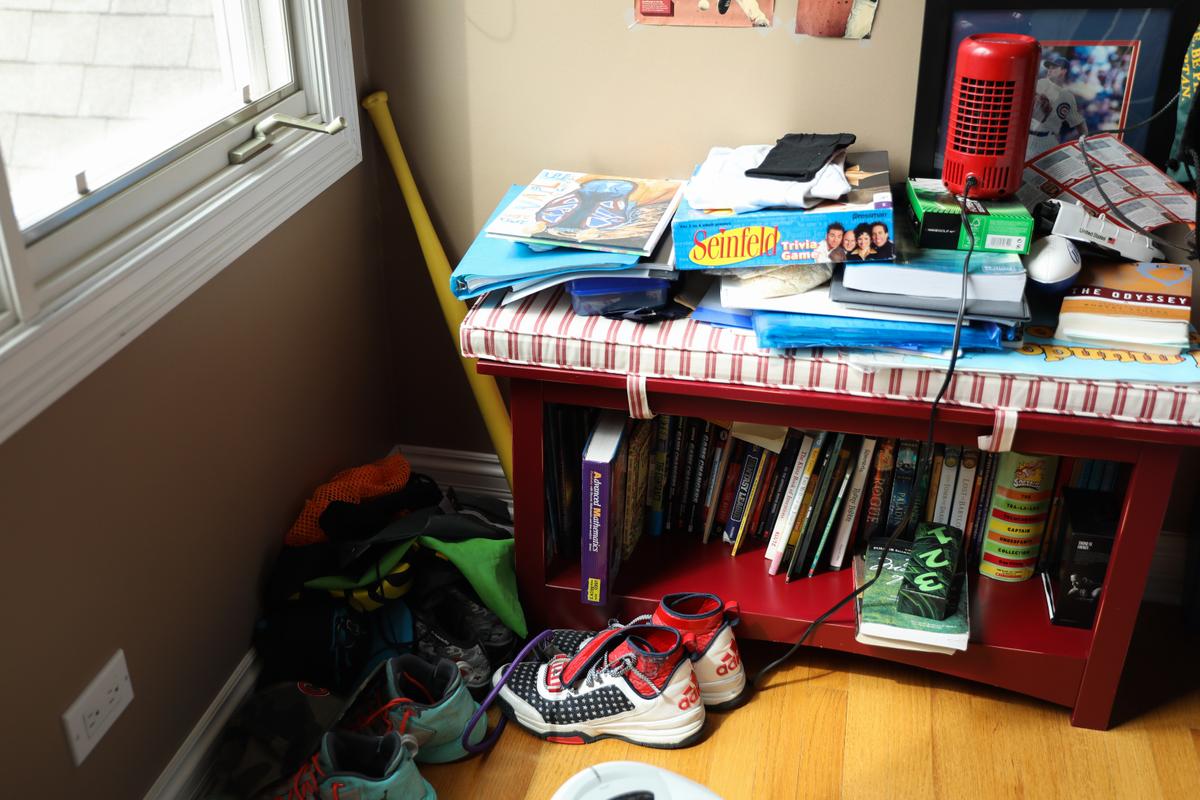 Dylan Buckner’s room in Northbrook, Ill., on April 16, 2021. (Samira Bouaou/The Epoch Times)