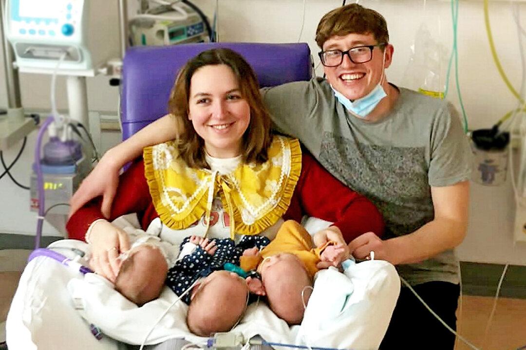 Couple Welcome ‘200 Million to One’ Premature Identical Triplets in Britain