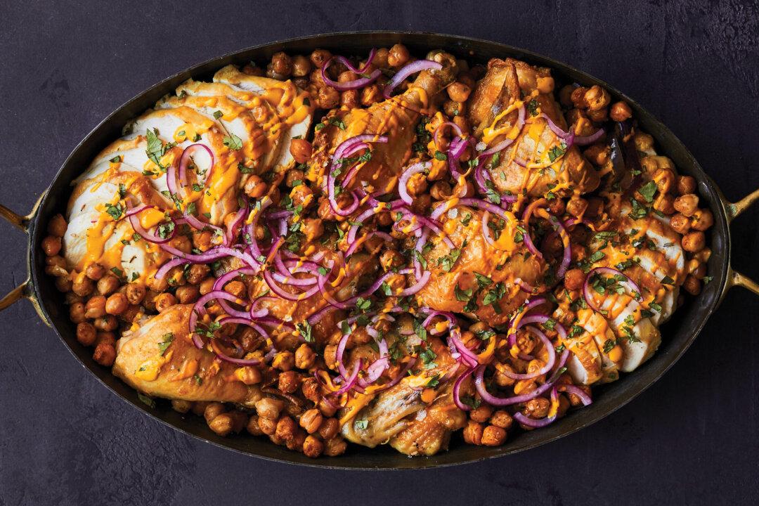 Mom’s Chicken With Turmeric Tahini, Chickpeas, and Onions