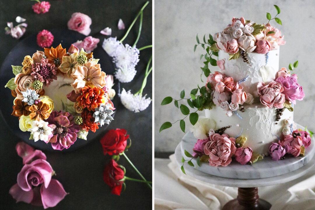 Pastry Chef Turns Cakes Into Art With Photorealistic Bouquets of Buttercream Flowers