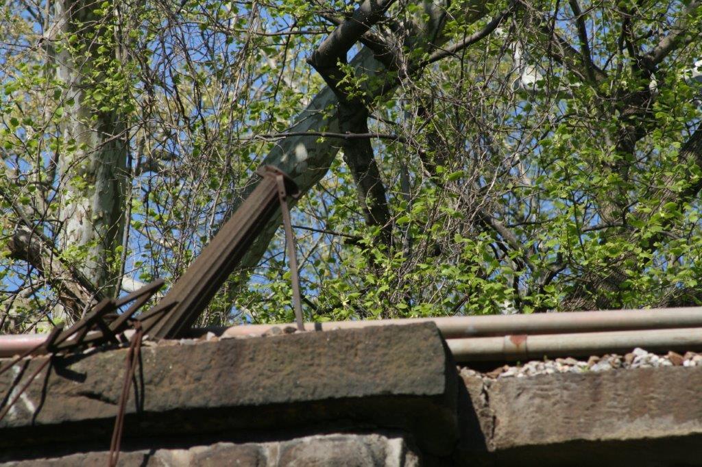 An iron Doric column is a railing detail of the Thomas Viaduct. (Bob Kirchman)