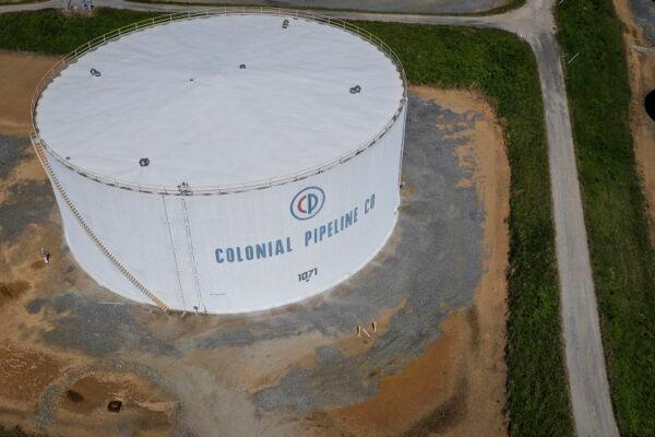 A fuel holding tank is seen at Colonial Pipeline's Dorsey Junction Station in Washington on May 13, 2021. (Drew Angerer/Getty Images)