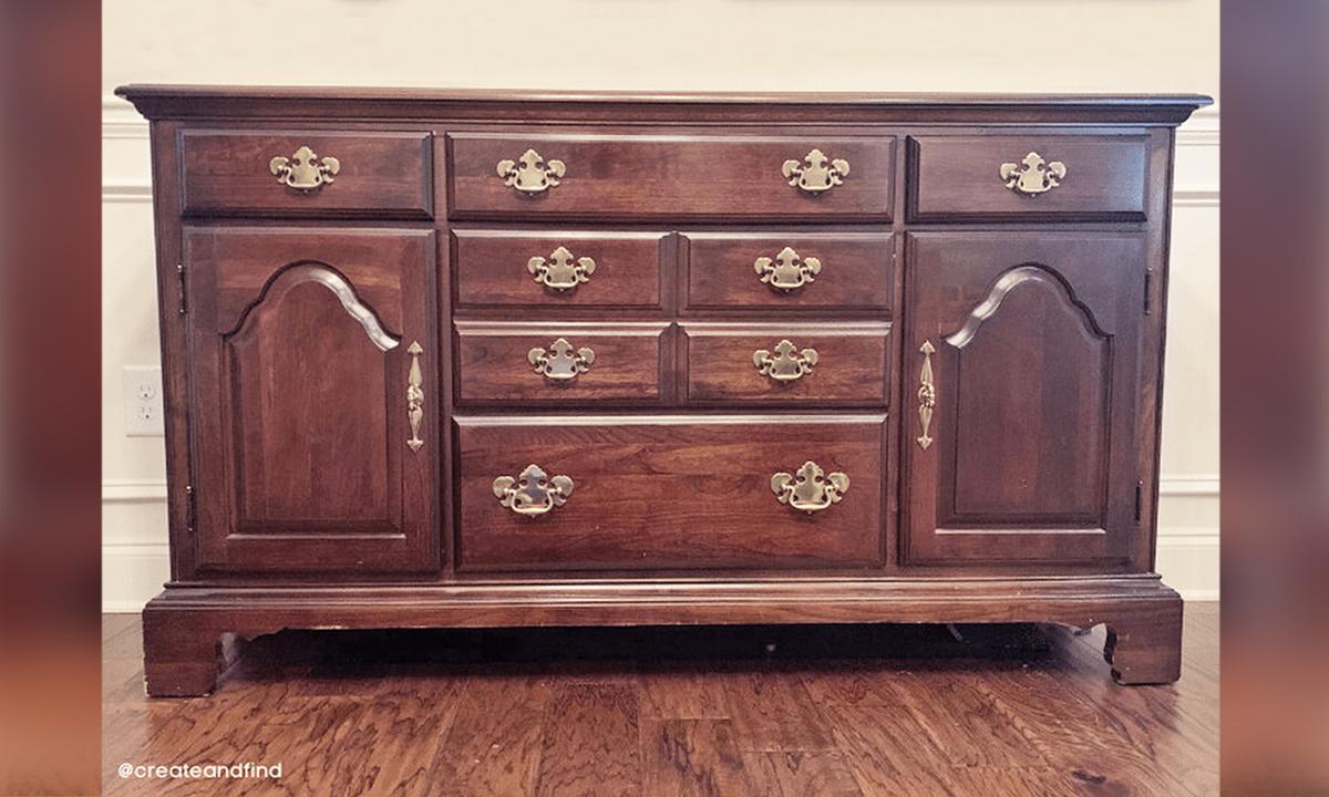 Lifestyle Blogger Gives Traditional Sideboard a Mid-Century Modern Makeover for Just $180