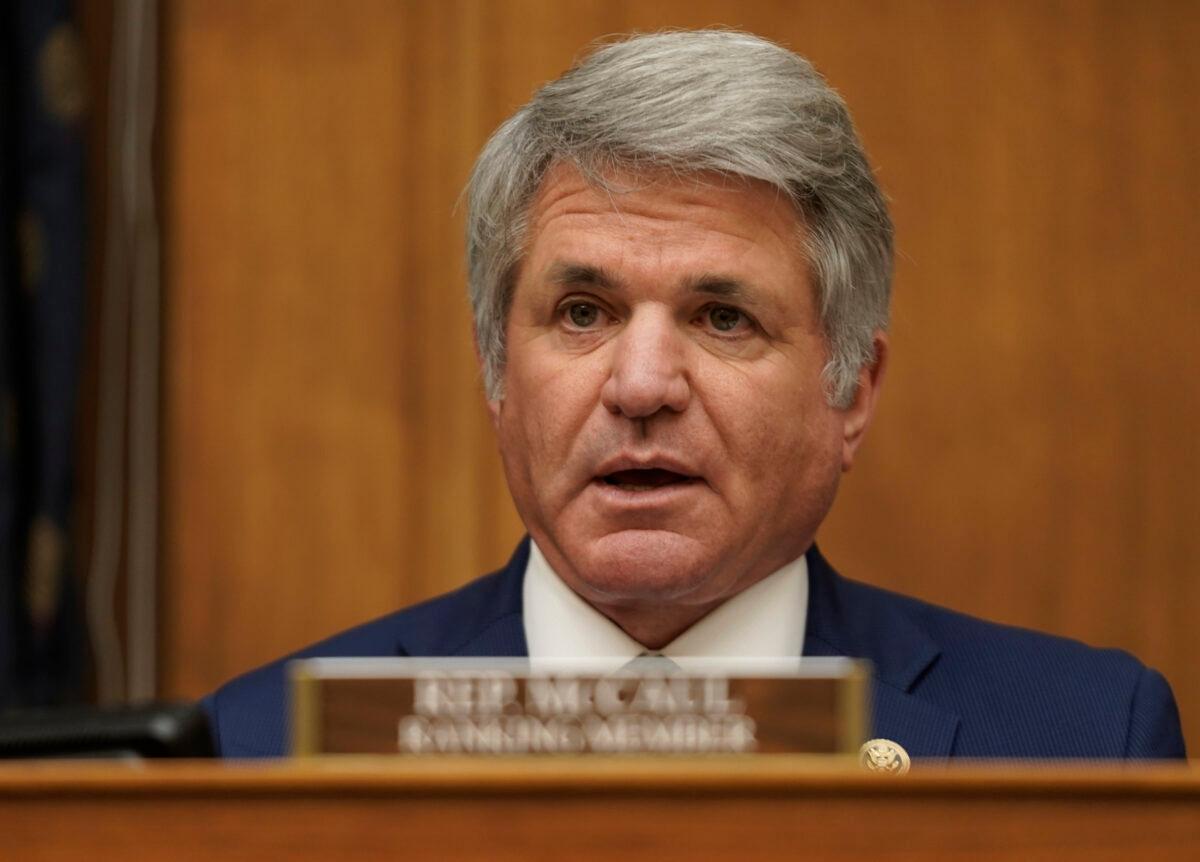 Rep. Michael McCaul speaks as U.S. Secretary of State Antony Blinken testifies before the House Committee on Foreign Affairs on the Biden Administration's priorities for U.S. foreign policy in Washington on March 10, 2021. (Ken Cedeno-Pool/Getty Images)