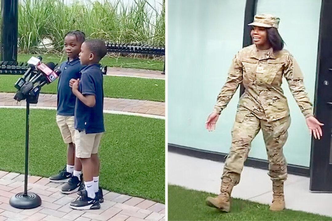 Air Force Mom Deployed for 6 Months Secretly Returns Home to Surprise Son, Younger Brother
