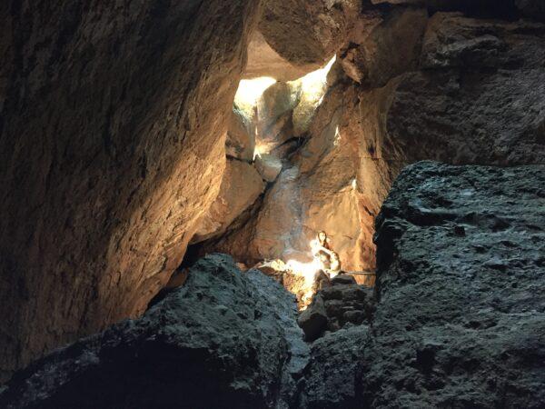 Inside a cave at Pinnacles National Park. (Courtesy of Andrea Falce)
