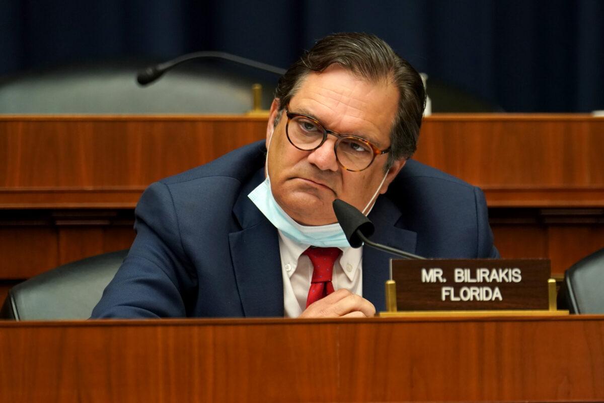 Rep. Gus Bilirakis (R-Fla.) questions Dr. Richard Bright, former director of the Biomedical Advanced Research and Development Authority, during a House Energy and Commerce Subcommittee on Health hearing to discuss protecting scientific integrity in response to the coronavirus outbreak, in Washington, on May 14, 2020. (Greg Nash/POOL/AFP via Getty Images)