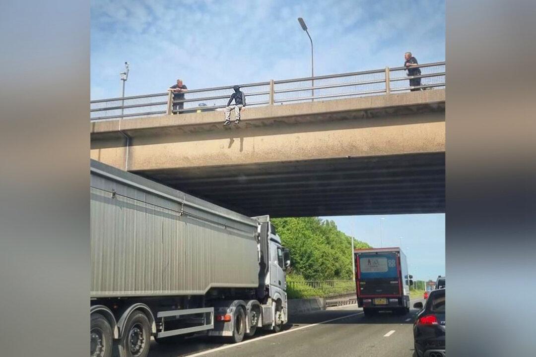 Man Seen Dangling Off UK Motorway Bridge—Then Truck Driver Parks Under Him to Save His Life