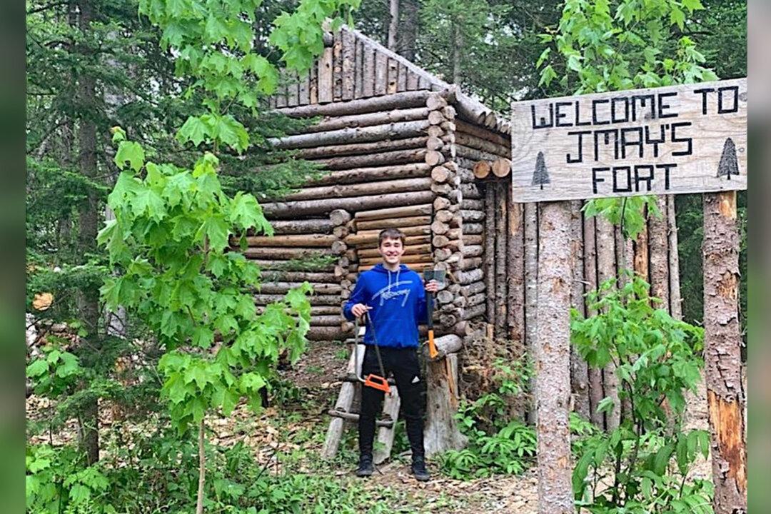 Teen Spends Over 1,200 Hours Building a 35-Foot Wooden Fortress by Hand in His Backyard