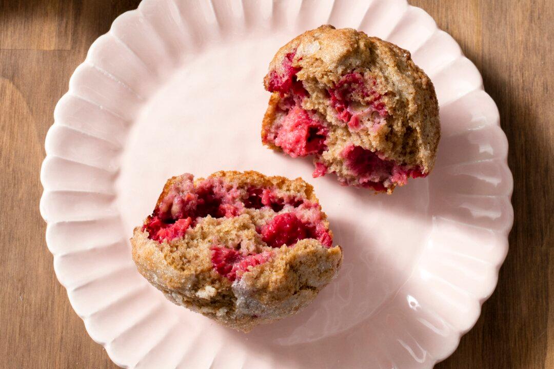 Bright, Sweet, and Tart Raspberries Add Pops of Flavor and Color to These Muffins
