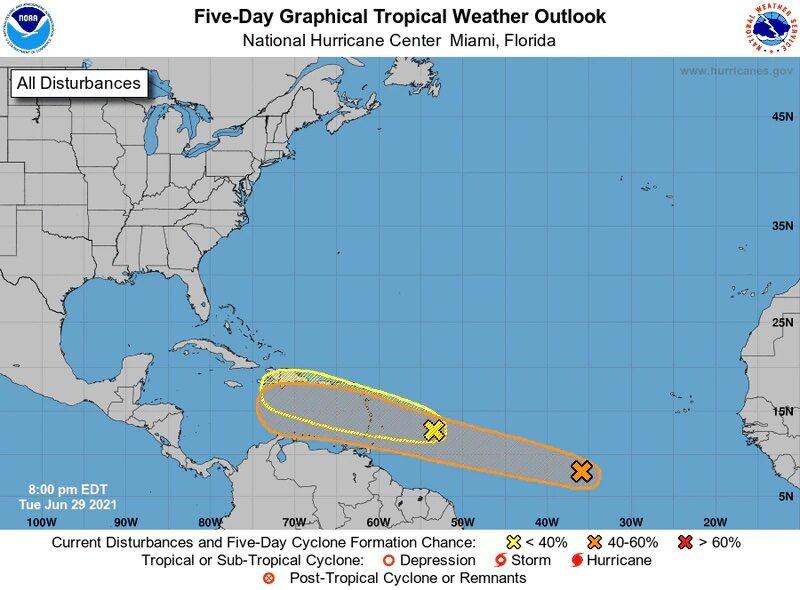 Forecasters Monitoring 2 Tropical Waves, One of Which Is Expected to Soon Reach Caribbean