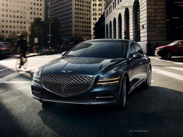 A distinct face with crest grille and quad lamps. (Courtesy of Genesis)