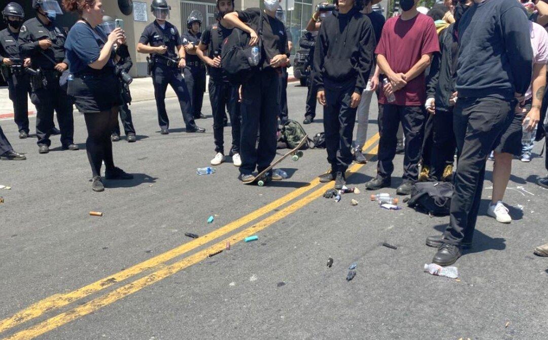 Antifa Clashes With Police Outside Los Angeles Spa Amid Protests; Dozens Arrested
