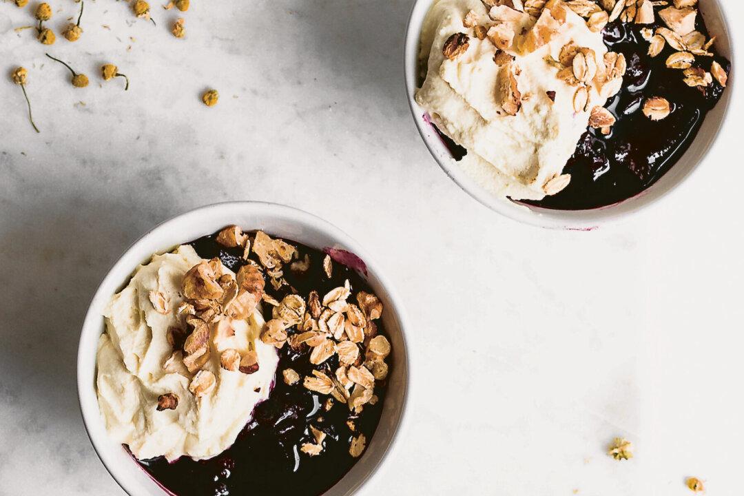 Blueberry Apple Compote With Chamomile Whipped Cream