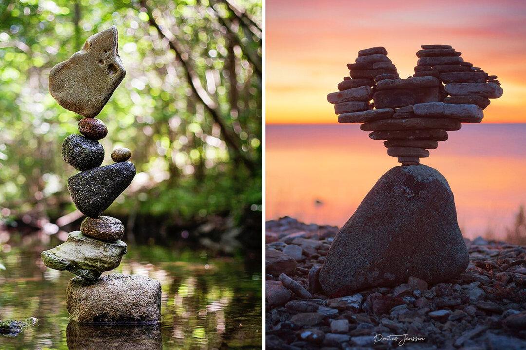 Photographer Creates Impossible Rock Balancing Arrangements in Streams, on Beaches in Sweden