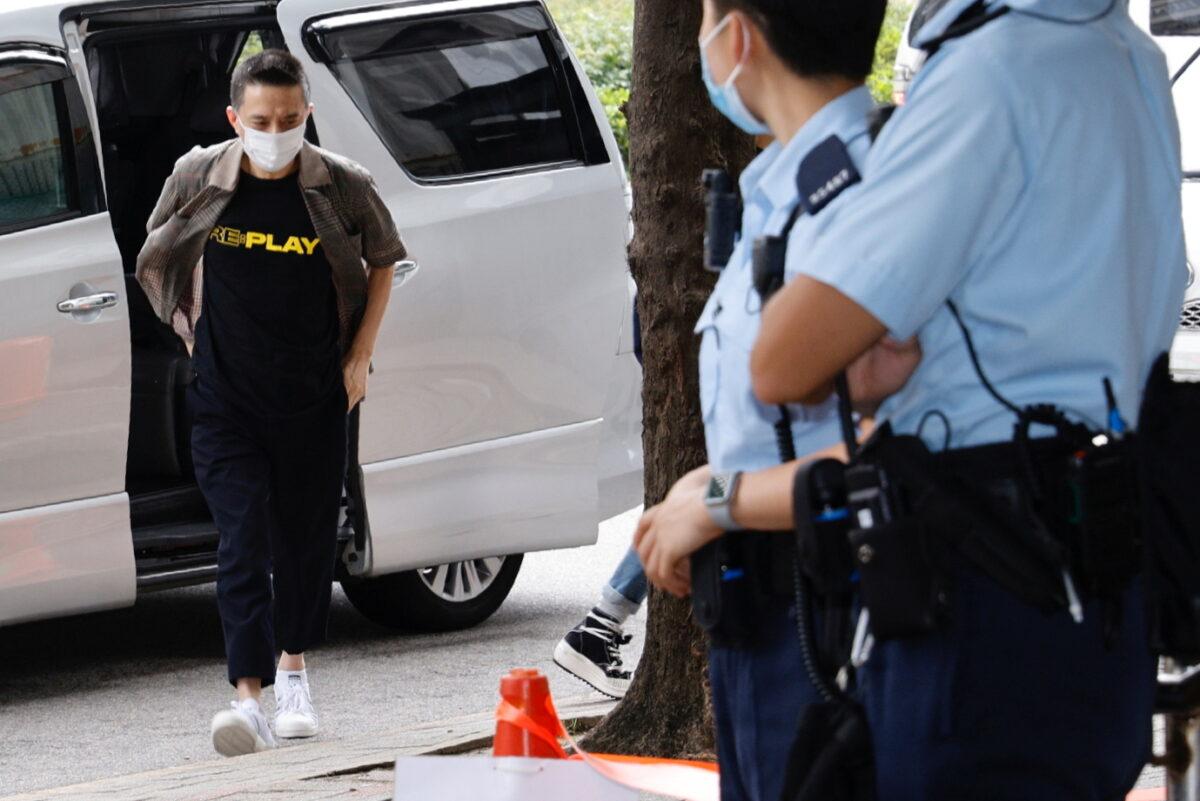 Hong Kong singer and prominent pro-democracy activist Anthony Wong Yiu-ming arrives at the Eastern Magistrates' Courts over a charge of "corrupt conduct" at a 2018 election rally, in Hong Kong, on Aug. 5, 2021. (Tyrone Siu/Reuters)