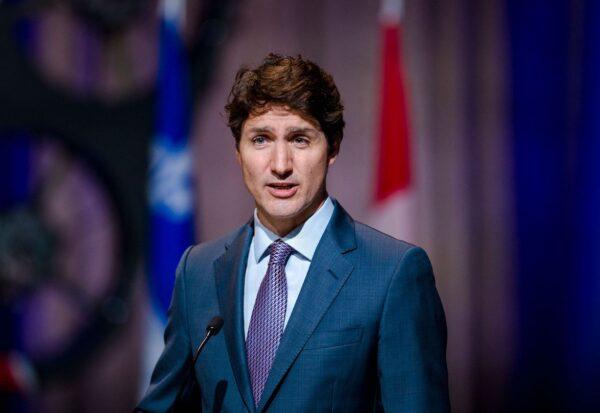 Canadian Prime Minister Justin Trudeau holds a press conference in Montreal, on July 15, 2021. (Andrej Ivanov/AFP via Getty Images)