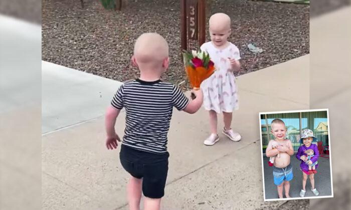 Boy, 3, Gifts Flowers as Toddlers Reunite After Battling Cancer in Hospital Together