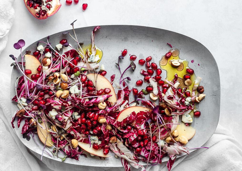 Radicchio Salad With Apples, Pomegranate, and Hazelnuts