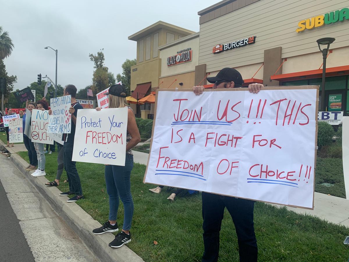 Frontline Health Care Workers Protest Mandatory Vaccination in California