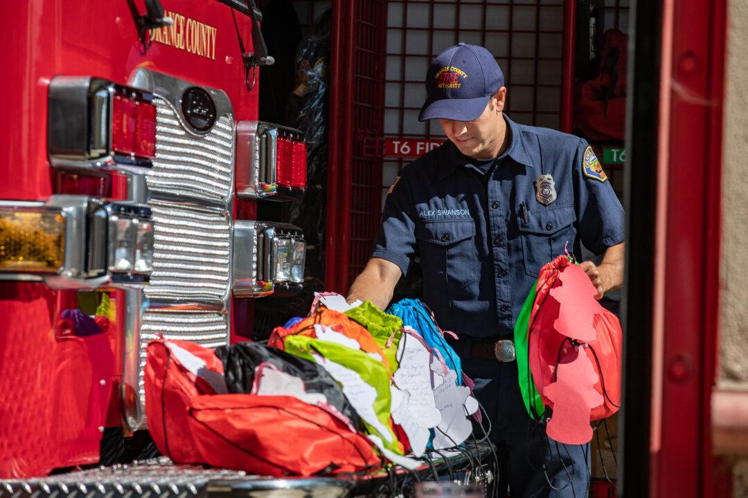 Irvine Rotary Club Donates Bags of Essentials to Orange County Fire Authority