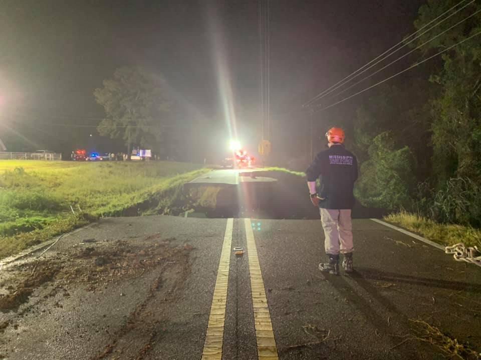 Ida Collapses Mississippi Road; Kills 2, Injures at Least 10