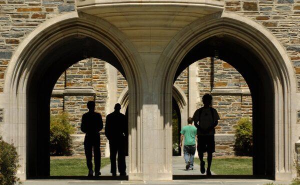 Students pass under the arches at Duke University in Durham, N.C., in a 2006 file photo. (Sara D. Davis/Getty Images)