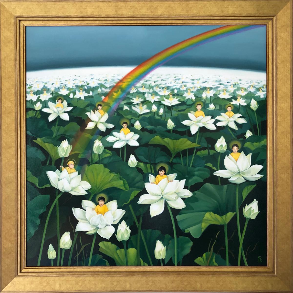 "The Sea of Suffering" by Barbara Schafer. Oil on canvas; 120 cm by 120 cm. (Courtesy of Barbara Schafer)