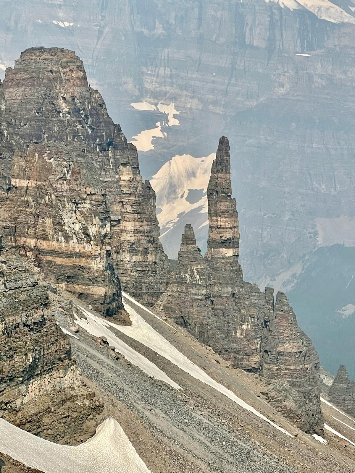 A chimney formation at the saddle of Sentinel Pass. (Tami Ellis)