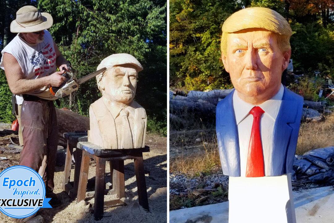 ‘I Support Trump’: New England Chainsaw Artist Sculpts Larger-Than-Life Portrait of President Trump
