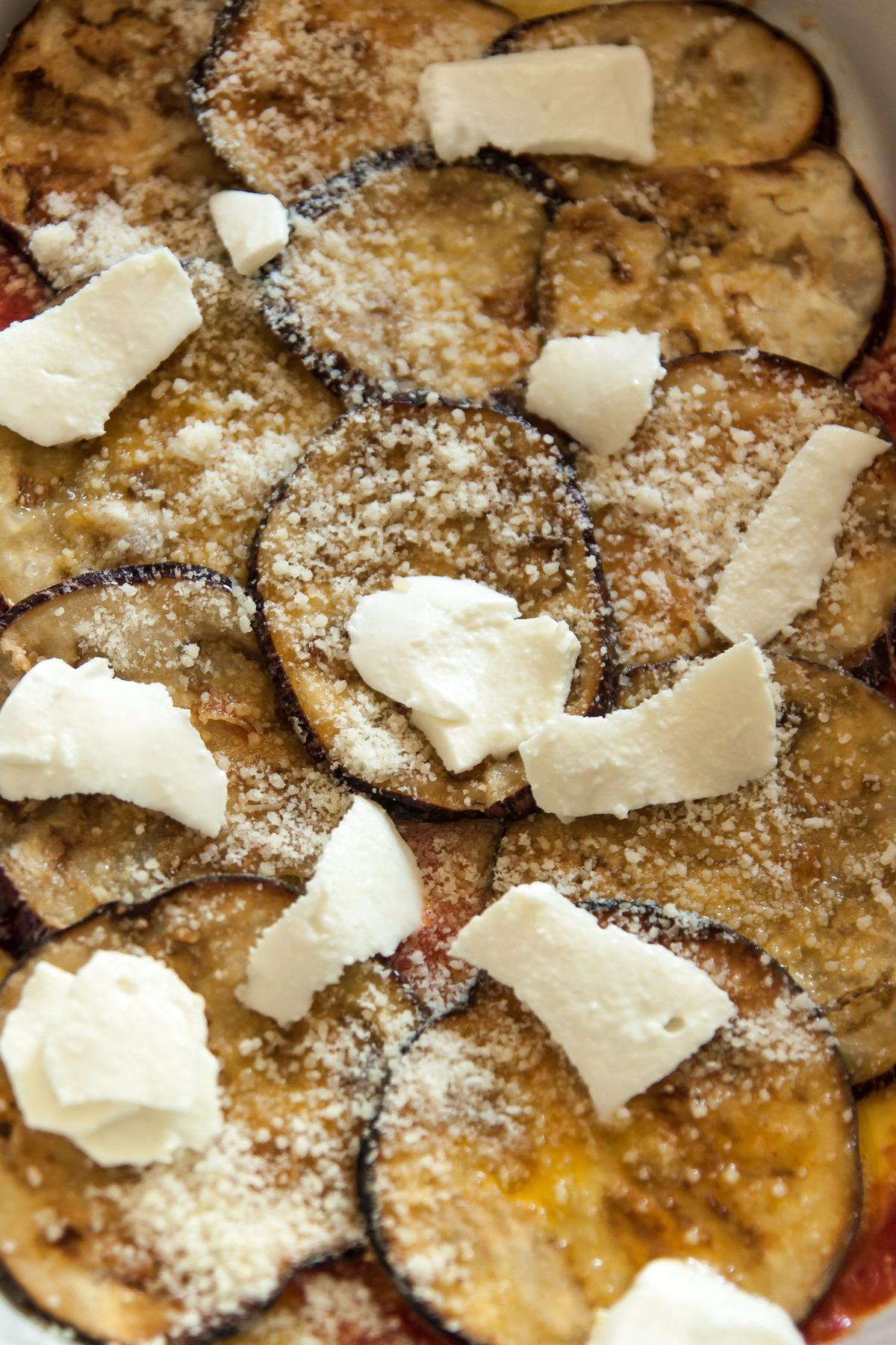 Follow with beaten eggs and two types of cheese. (Giulia Scarpaleggia)