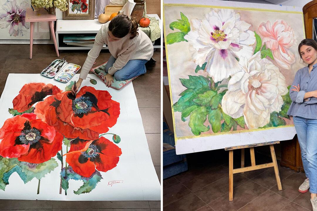 Ukrainian Artist Paints Huge Flowers in Deliciously Larger-Than-Life Watercolors