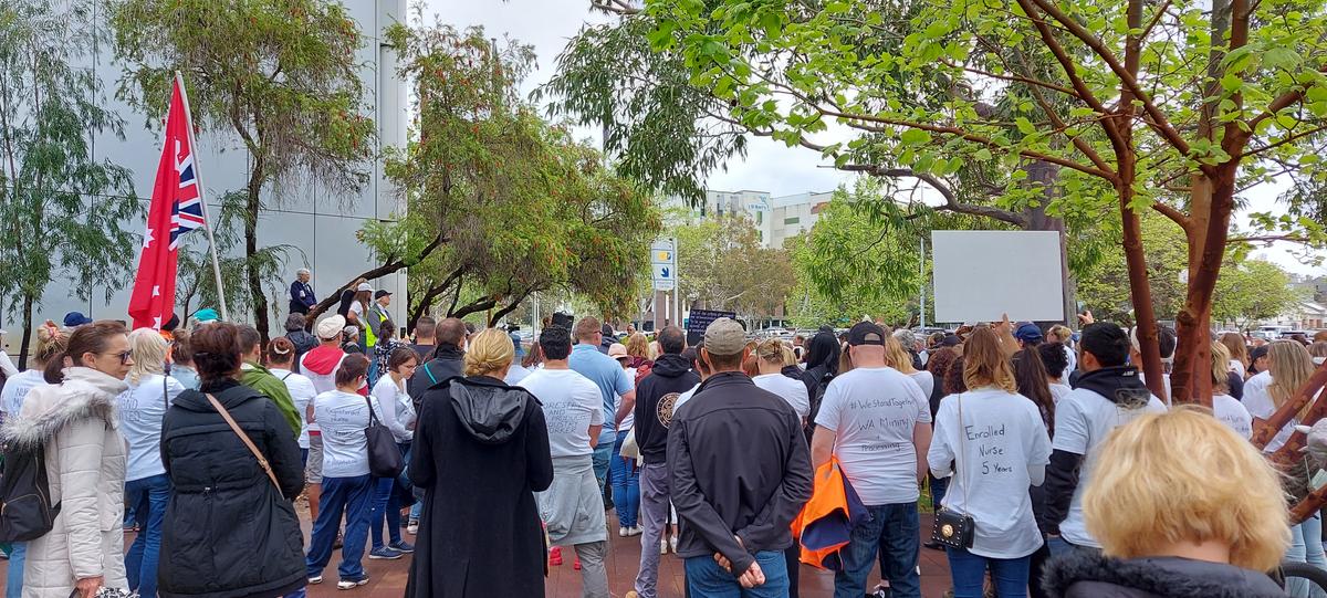 West Australians March Against No Jab, No Job Mandate For Health Staff